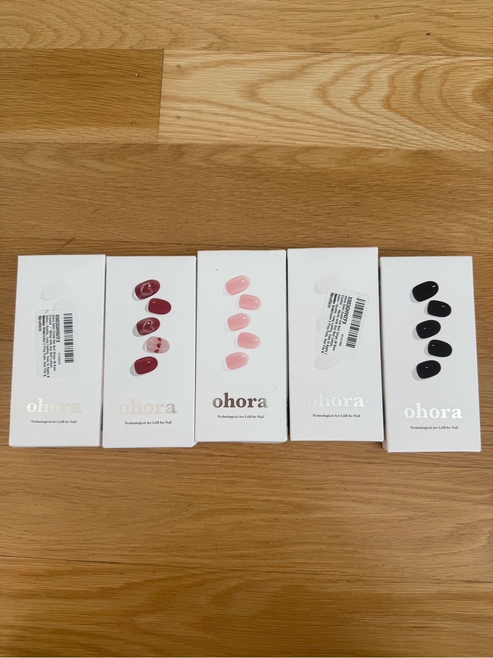 Set of 5 Ohora semi cured gel nail strips